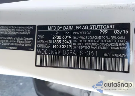 2015 Mercedes-Benz S 550 z USA, uszkodzony, nr VIN WDDUG8CB5FA182361